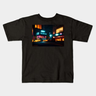 Tokyo City Street View With Neon signs / Tokyo, Japan Kids T-Shirt